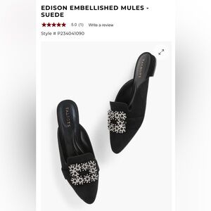 NWOT  gorgeous Talbots suede embellished mules